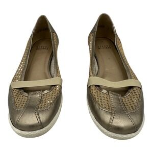 Stuart Weitzman Metallic Gold Mesh Ballet Flats Size 7 M